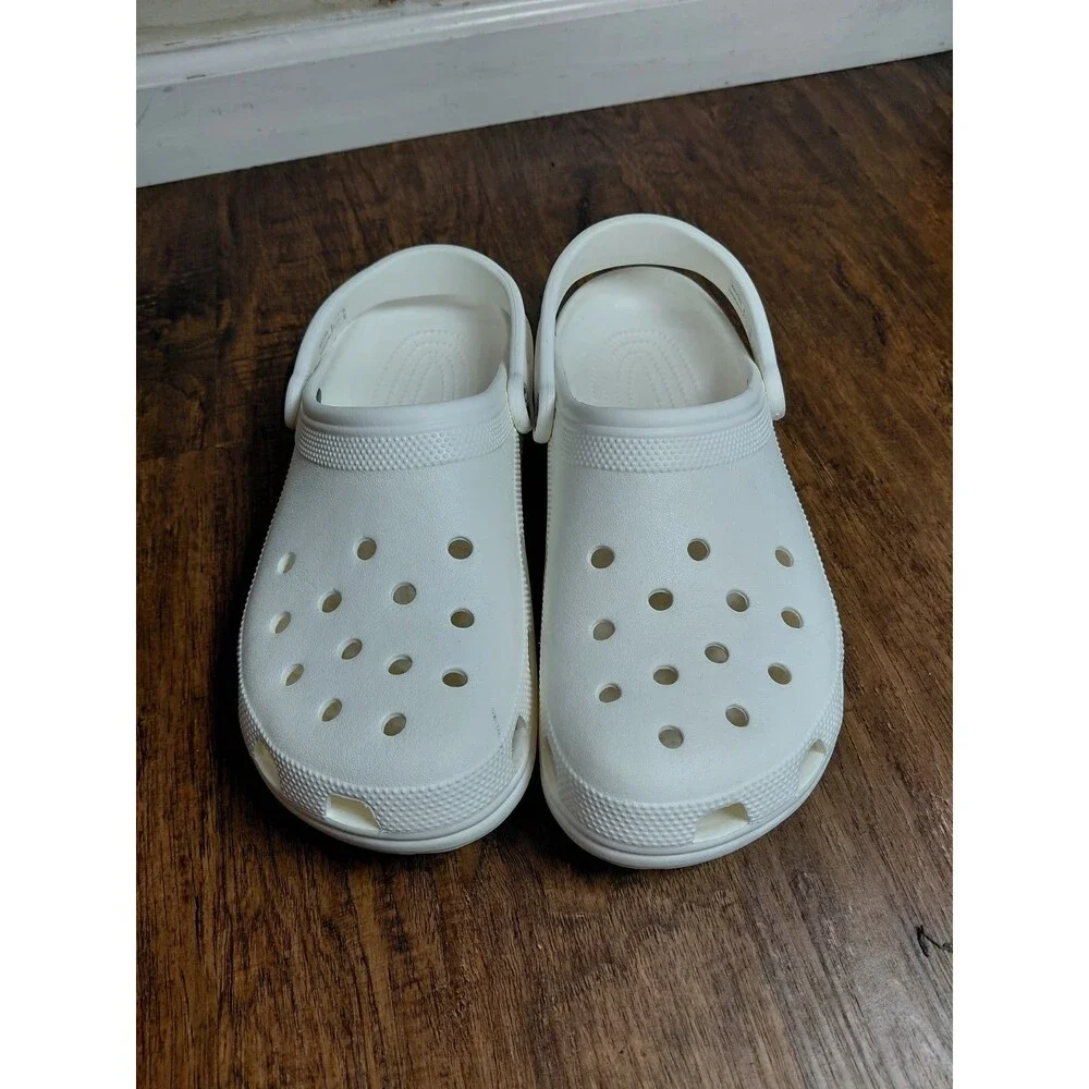 Crocs Classic Men Size 11 Sandals White Comfort Lightweight
